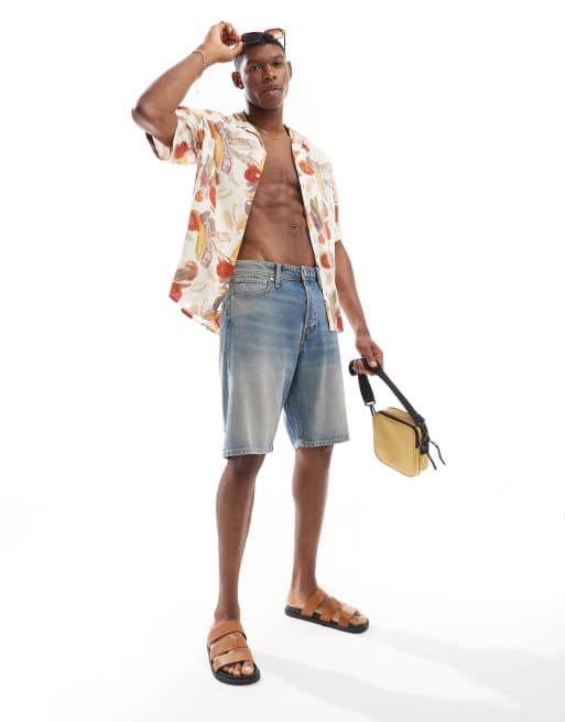 Jack & Jones - Alex - Baggy denimshorts i vintage-blå vask