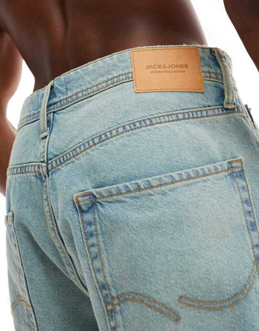 Jack & Jones alex baggy fit denim short in vintage bleach wash