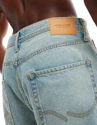 Jack & Jones alex baggy fit denim short in vintage bleach wash
