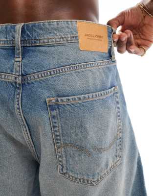 Jack & Jones alex baggy fit denim short in vintage blue wash