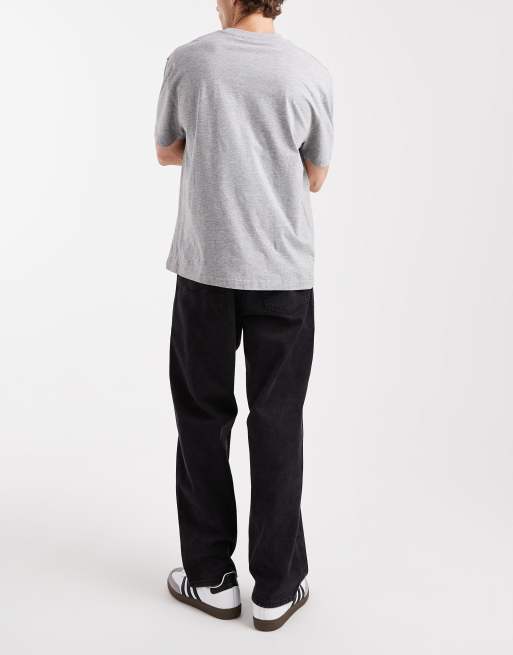 Jack & Jones baggy fit jeans in black acid wash