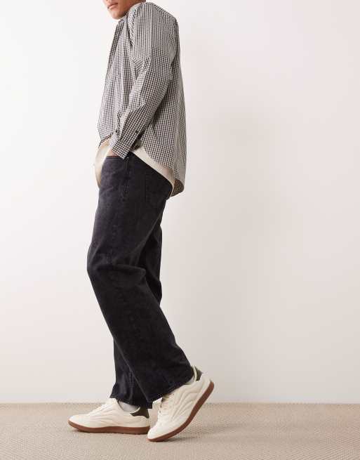 Jack & Jones Alex baggy fit jeans in black acid wash, 3 of 5