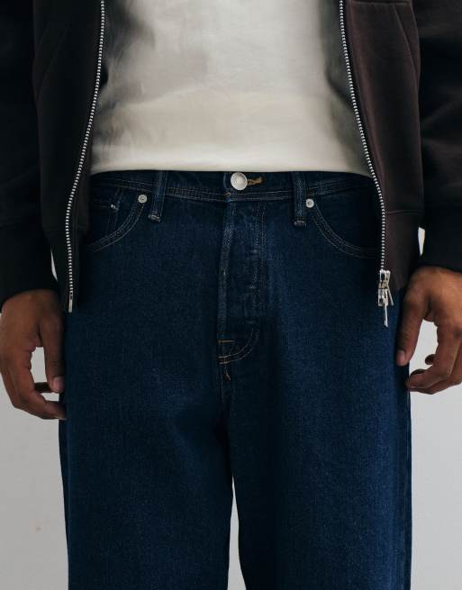 Jack & Jones Alex baggy fit jeans in mid blue, 5 of 5