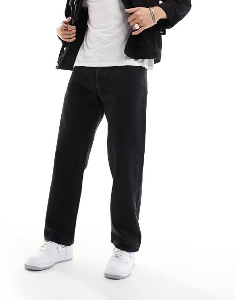 Jack & Jones Alex baggy fit rigid jeans in black - view 1