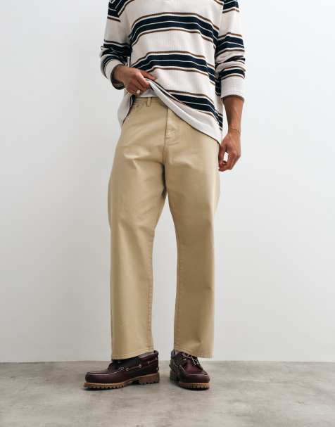Jack & Jones Alex baggy fit twill pants in beige - view 1