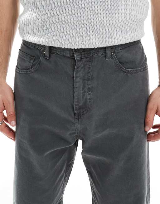 Jack & Jones Alex baggy fit twill pants in dark grey, 5 of 5