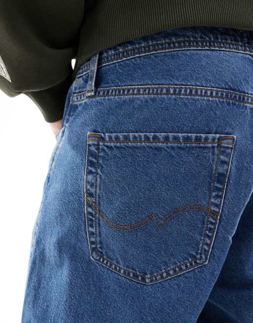 Jack & Jones alex baggy jean in mid blue wash 