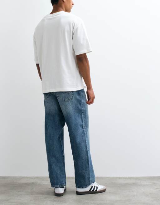 Jack & Jones Alex baggy jeans i blekt blå tvätt, 4 av 5