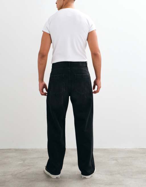 Jack & Jones Alex baggy jeans i vasket sort, 3 af 9