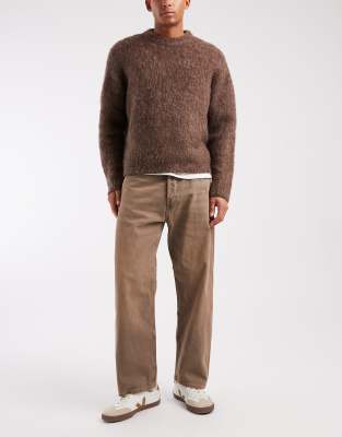 Jack & Jones Alex baggy jeans in brown vintage wash