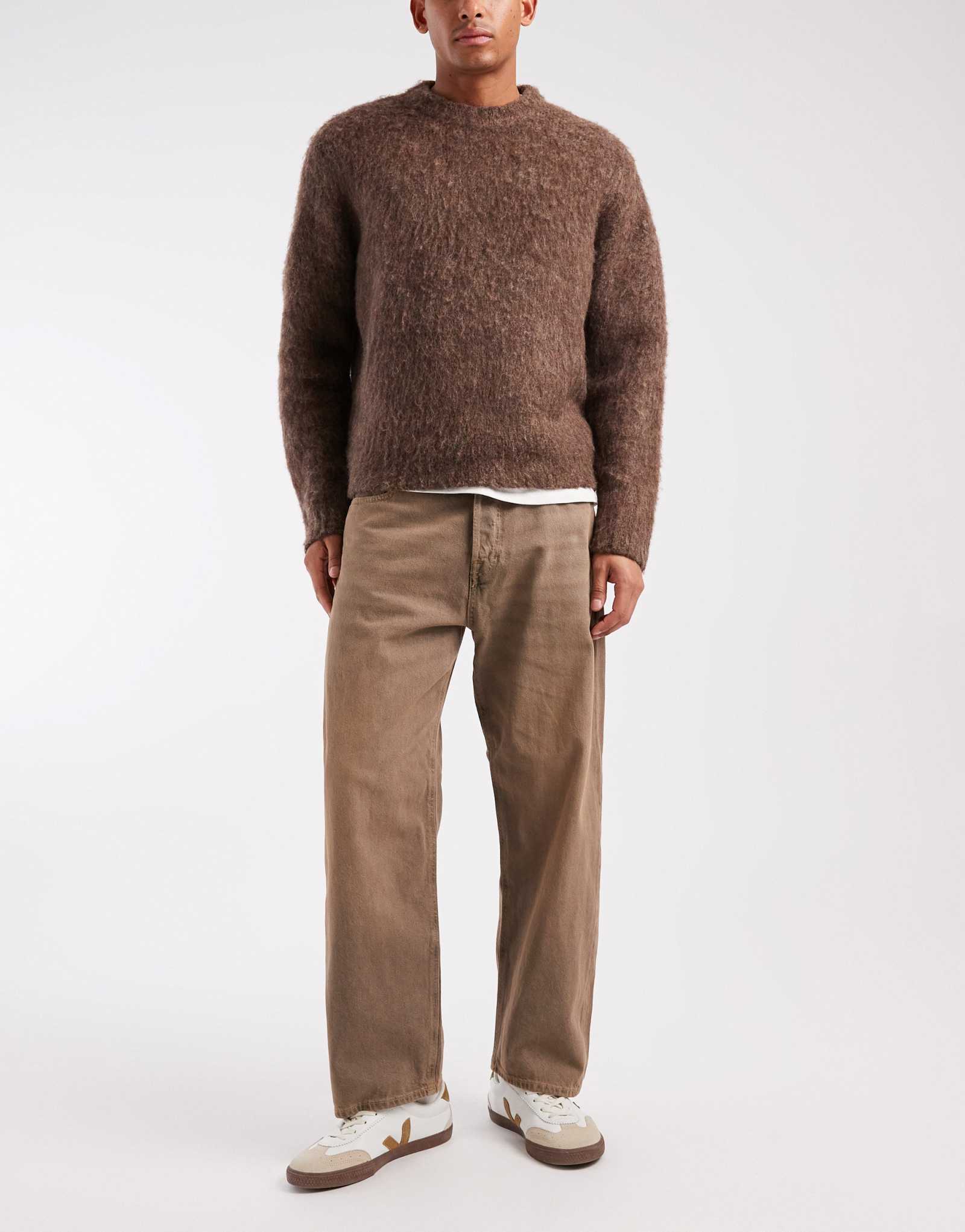 Мешковатые джинсы Jack &Jones Alex в винтажном коричневом цвете