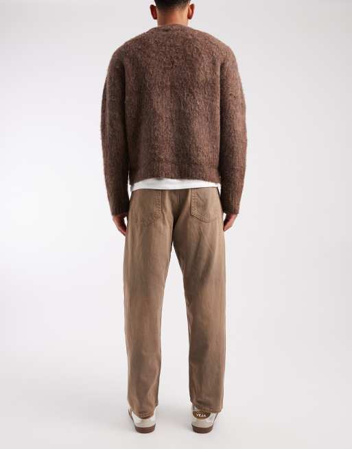 Jack & Jones Alex baggy jeans in brown vintage wash