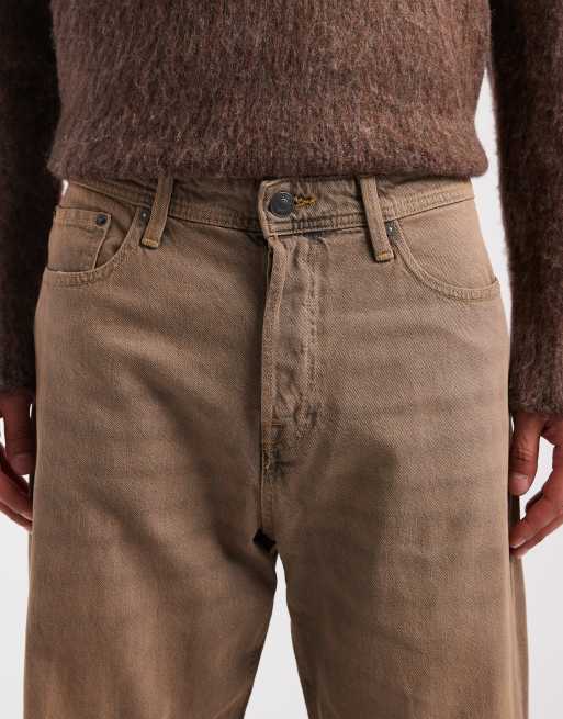 Jack & Jones Alex baggy jeans in brown vintage wash
