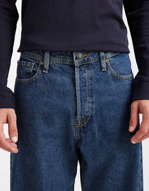 Jack & Jones alex baggy jeans in dark blue