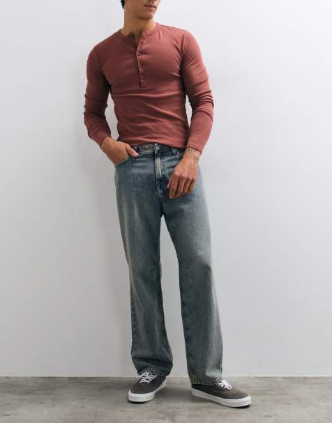 Jack & Jones Alex Baggy-Jeans in hellblauer Used-Waschung - view 1