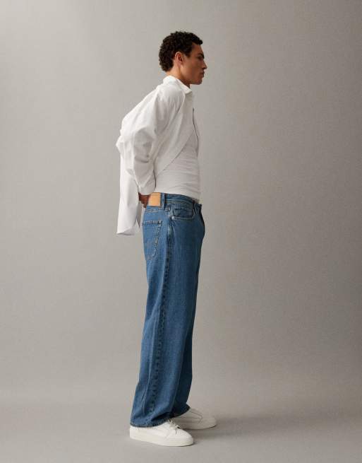 Jack & Jones Alex baggy jeans in mid wash blue, 3 of 7