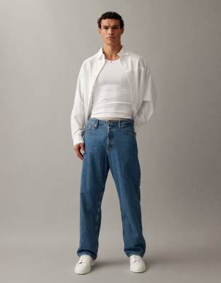 Alex - Baggy-Jeans in mittelblauer Waschung Blau W32 L34