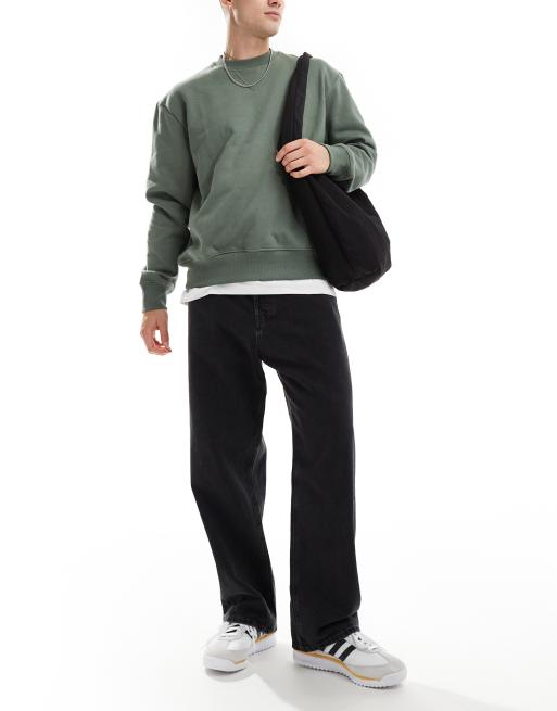 Jack & Jones Alex baggy fit jean in washed black 