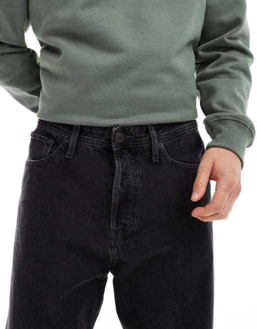 Jack & Jones Alex baggy fit jean in washed black 