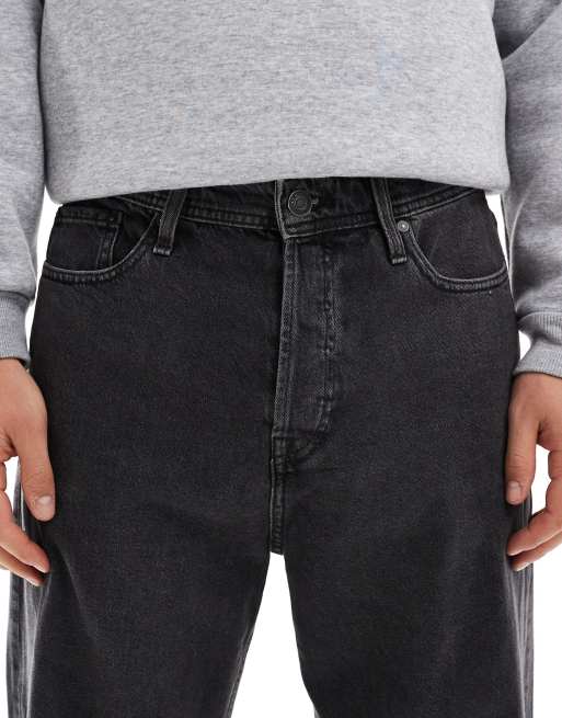 Jack & Jones alex baggy jeans in washed black 