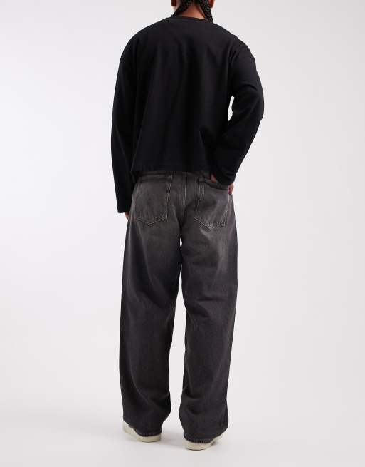 Jack & Jones alex baggy jeans in washed black, 2 of 5