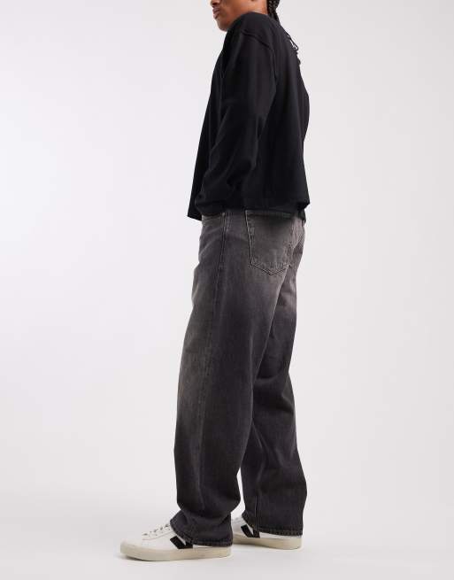 Jack & Jones alex baggy jeans in washed black, 3 of 5
