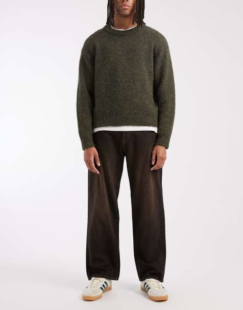 Jack & Jones Alex baggy jeans with brown tint in black