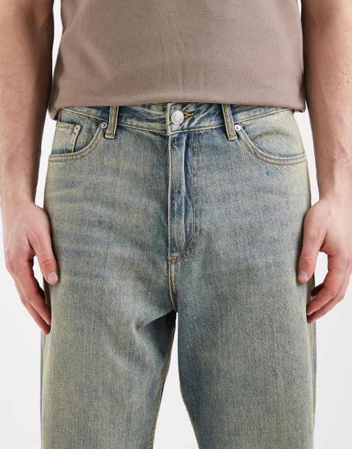 Jack & Jones Alex baggy jeans with pocket detail in washed blue tint, 4 of 5