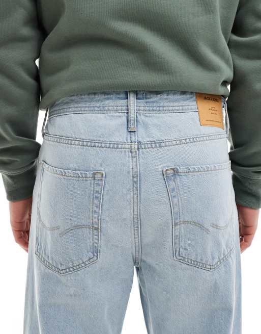 Jack & Jones - Alex - Stugge baggy jeans in lichtblauwe wassing