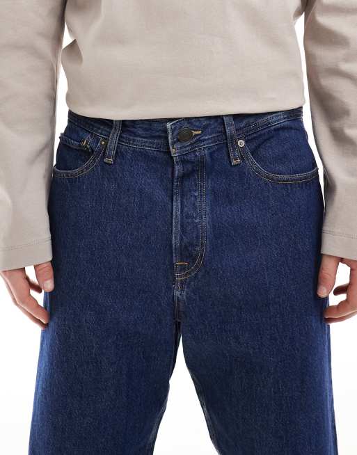 Jack & Jones Alex baggy rigid jeans in mid blue wash , 4 of 5