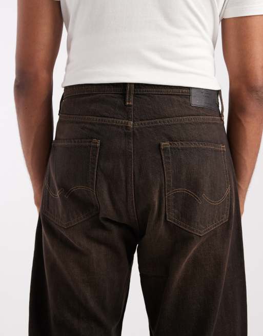 Jack & Jones - Alex - Baggy sorte jeans med brun toning, 4 af 5
