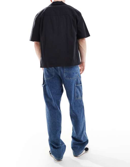 Jack & Jones - Alex - Baggy timmermansjeans in blauw met wassing, 3 van 5