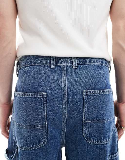 Jack & Jones - Alex - Baggy timmermansjeans in blauw met wassing, 4 van 5