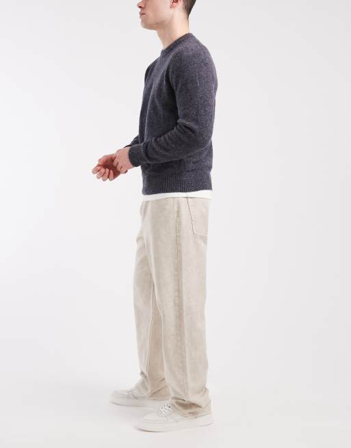 Jack & Jones Alex baggy trousers in beige acid wash, 3 of 5