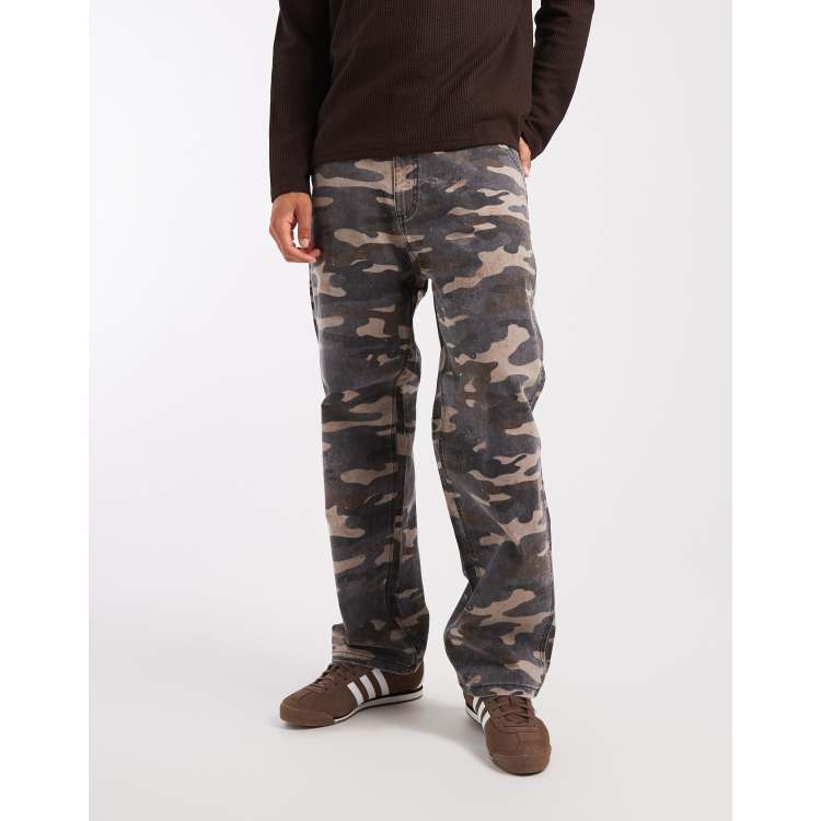 Jack & Jones Alex baggy workwear camo pants in multi | ASOS