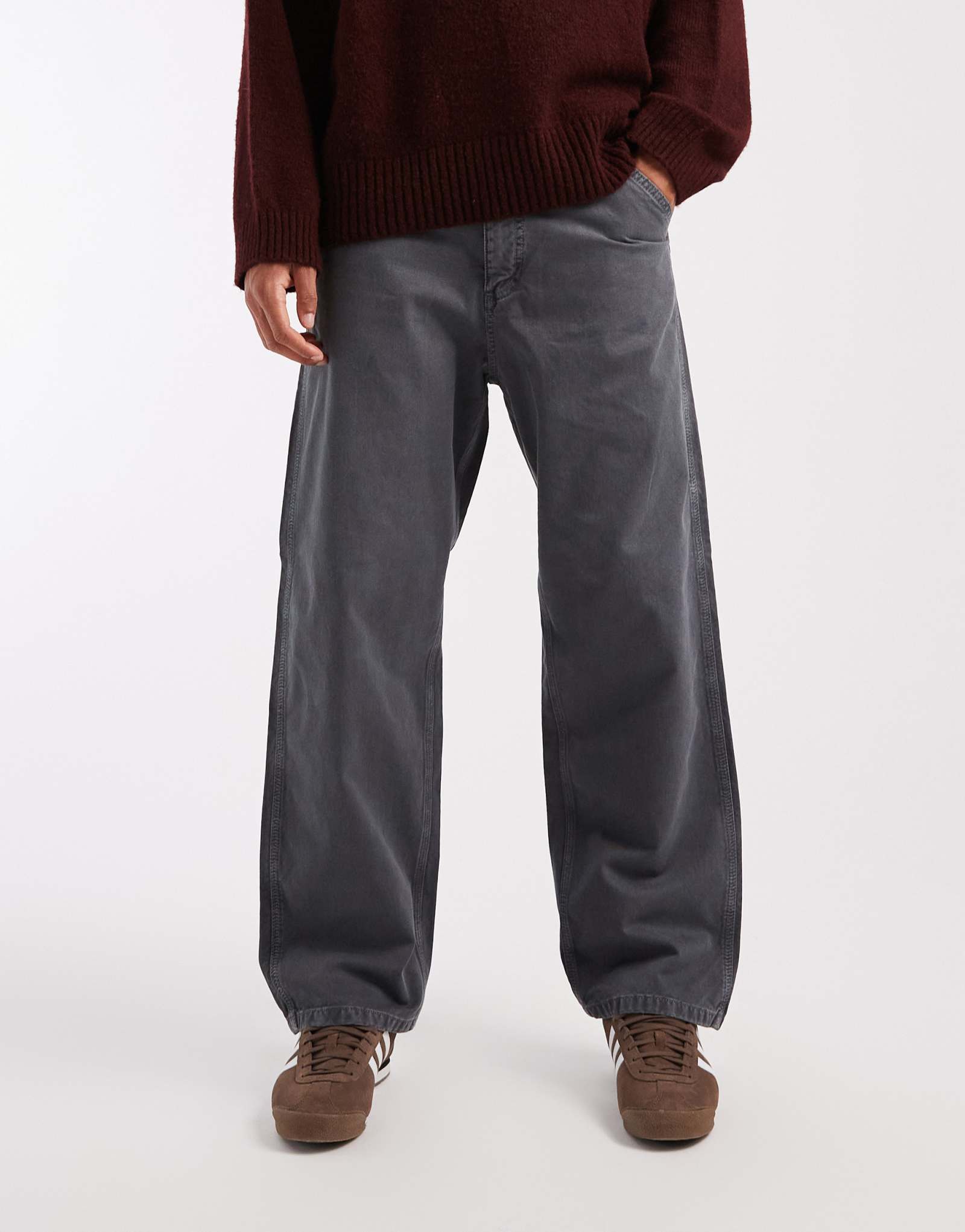 Мешковатые рабочие брюки Jack &Jones Alex серого цвета