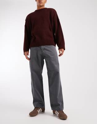 Jack & Jones Alex Baggy Workwear Pants In Gray