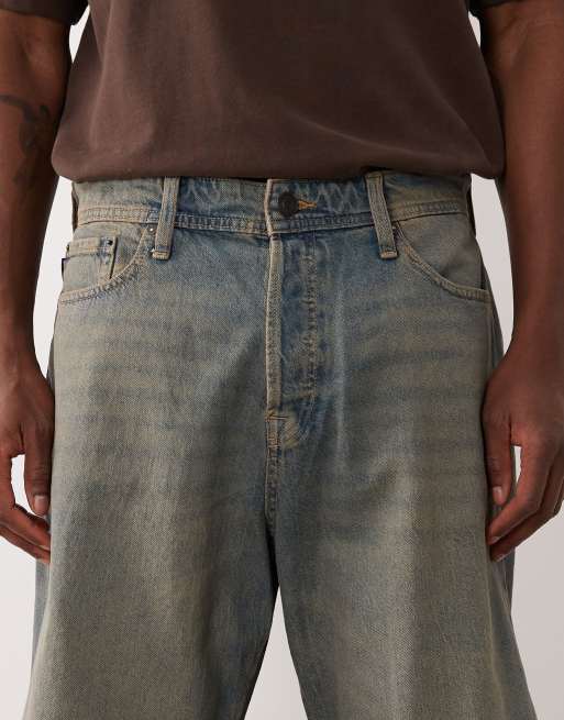 Jack & Jones – Alex – Blekta, tonade, baggy jeansshorts, 4 av 5