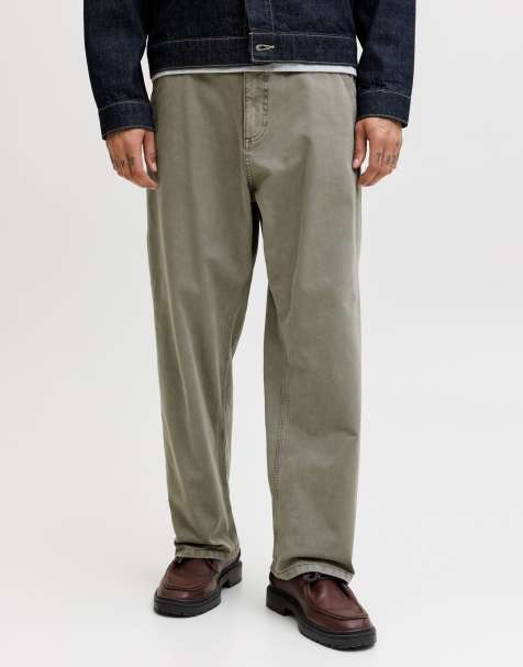Jack & Jones Alex byxor med medelhög midja och baggy fit i grått - view 1