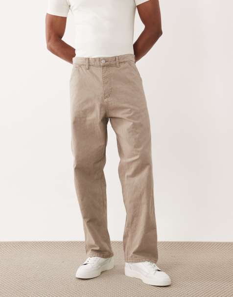 Jack & Jones Alex carpenter trouser in washed cream