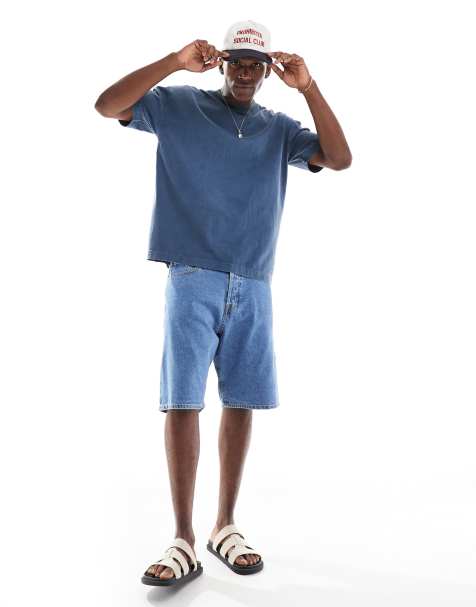 Jack & Jones - Alex - Denim short met baggy pasvorm en middenblauwe wassing - view 1