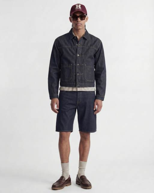 Jack & Jones Alex denim shorts in raw wash with contrast stitch, 4 of 5