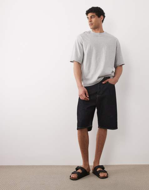 Jack & Jones - Alex - Denimshorts i rå vask med kontrastsyninger - view 1