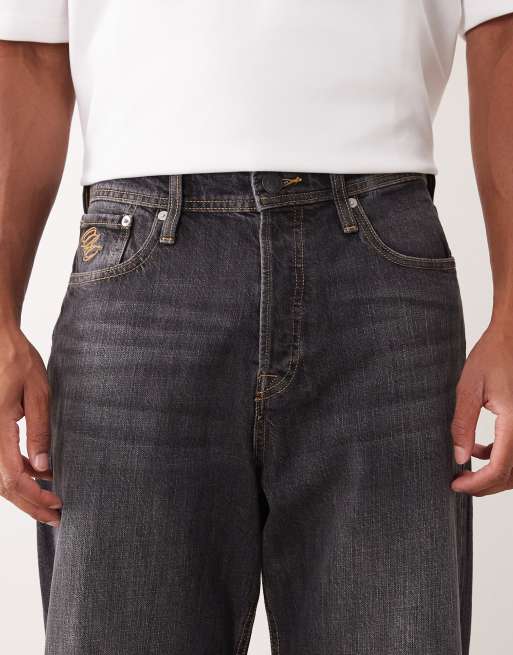 Jack & Jones – Alex – Grå, tvättade, baggy jeans, 4 av 5