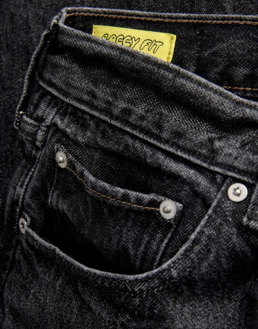 Jack & Jones Alex high rise baggy fit jeans in black denim, 5 of 7