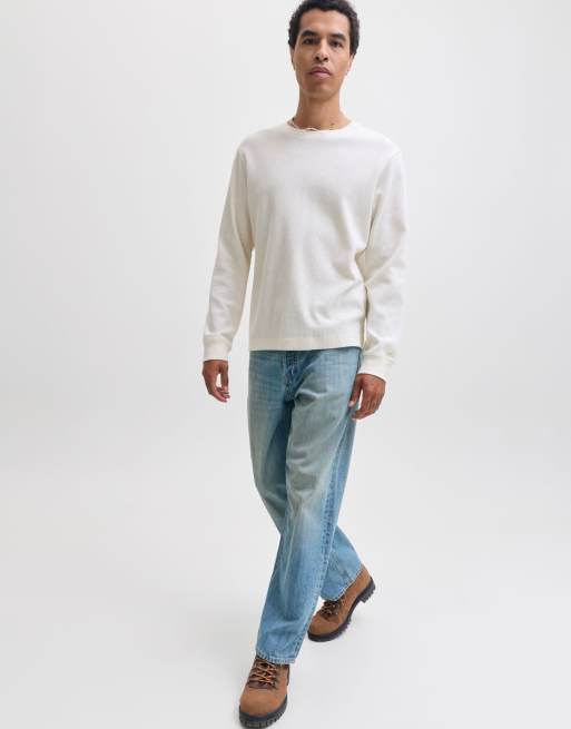 Jack & Jones Alex high rise barrel fit jeans in blue denim, 6 of 7