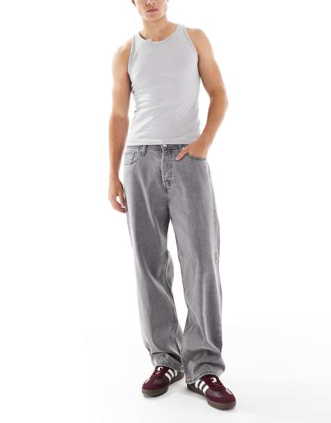 Jack & Jones – Alex – Jasnoszare jeansy baggy - view 1