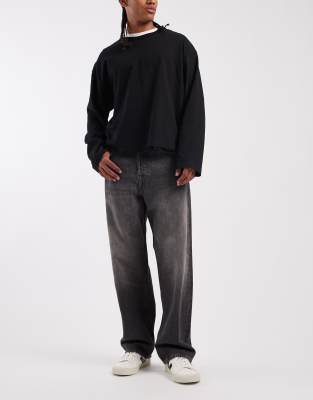 Jack & Jones - Alex - Jean baggy - Noir délavé