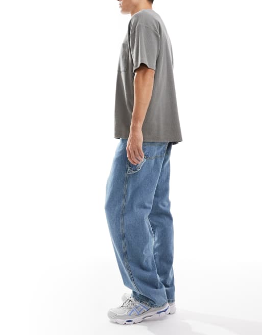 Jack & Jones - Alex - Jean baggy style charpentier - Bleu, 3 de 5