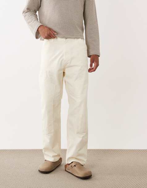 Jack & Jones – Alex – Kremowe luźne spodnie typu carpenter - view 1